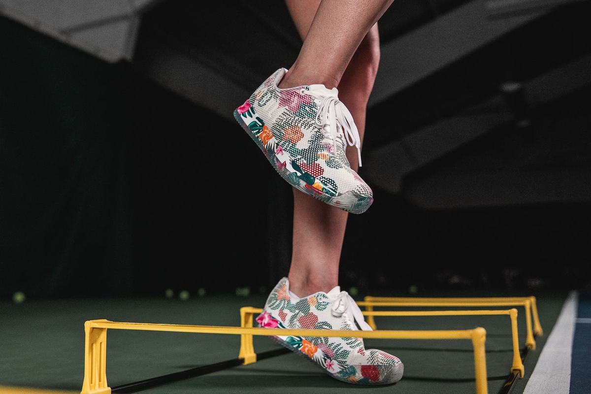 Nobull Superfabric Court Women's Trainers White Floral | Australia (MJ0784)